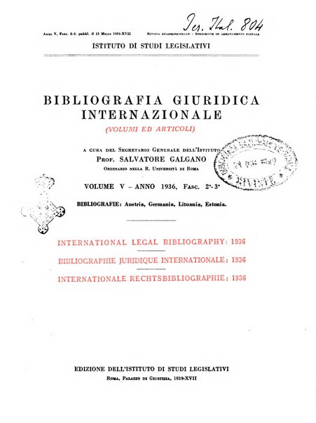 Bibliografia giuridica internazionale