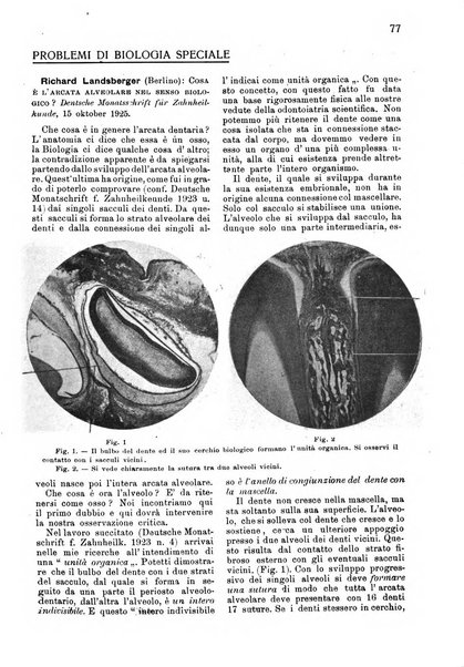 La cultura stomatologica rassegna mensile di scienza, arte, storia e problemi professionali