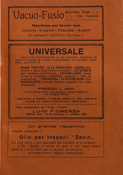 La cultura stomatologica rassegna mensile di scienza, arte, storia e problemi professionali