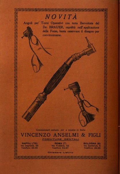 La cultura stomatologica rassegna mensile di scienza, arte, storia e problemi professionali