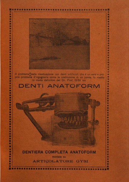 La cultura stomatologica rassegna mensile di scienza, arte, storia e problemi professionali