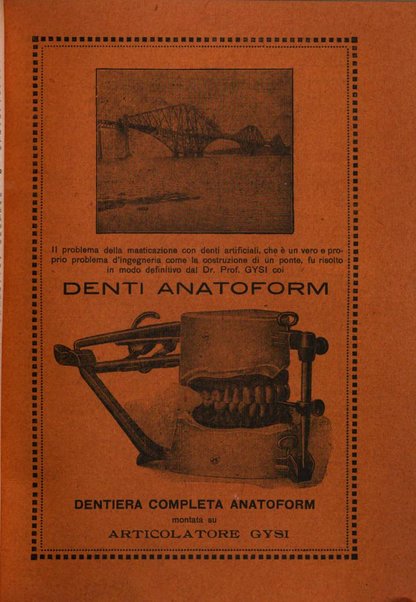 La cultura stomatologica rassegna mensile di scienza, arte, storia e problemi professionali