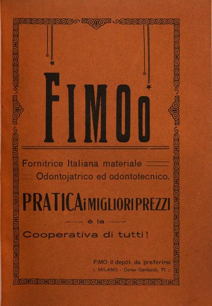 La cultura stomatologica rassegna mensile di scienza, arte, storia e problemi professionali