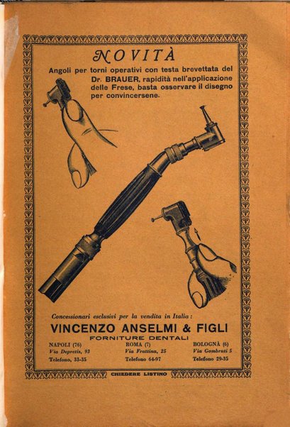 La cultura stomatologica rassegna mensile di scienza, arte, storia e problemi professionali