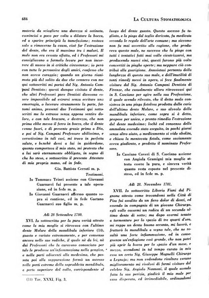 La cultura stomatologica rassegna mensile di scienza, arte, storia e problemi professionali