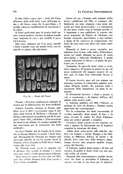 La cultura stomatologica rassegna mensile di scienza, arte, storia e problemi professionali