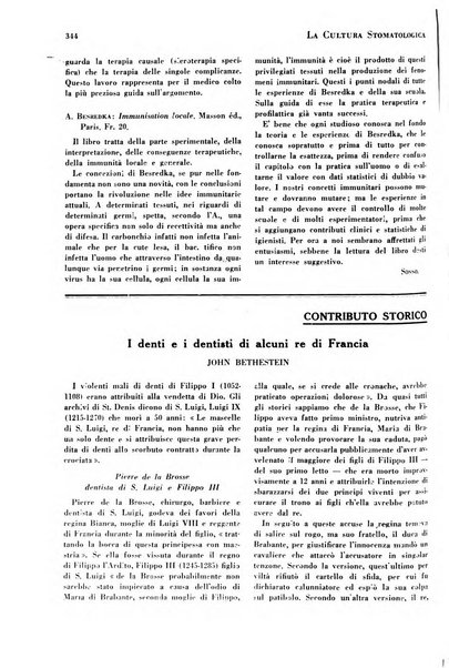 La cultura stomatologica rassegna mensile di scienza, arte, storia e problemi professionali