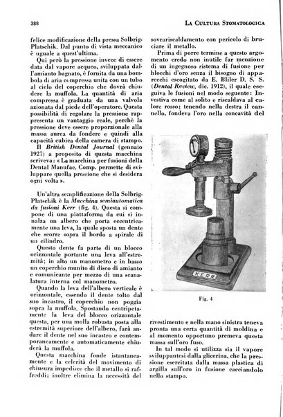 La cultura stomatologica rassegna mensile di scienza, arte, storia e problemi professionali