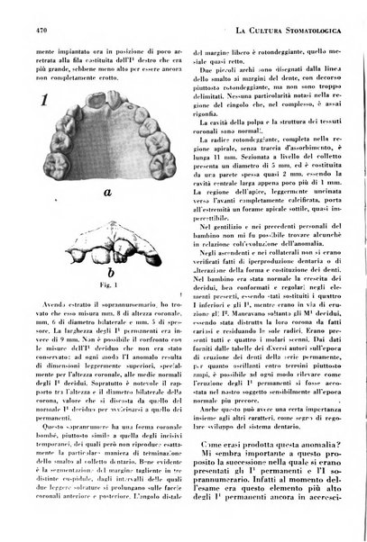 La cultura stomatologica rassegna mensile di scienza, arte, storia e problemi professionali