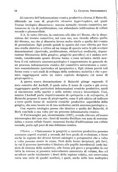 La cultura stomatologica rassegna mensile di scienza, arte, storia e problemi professionali