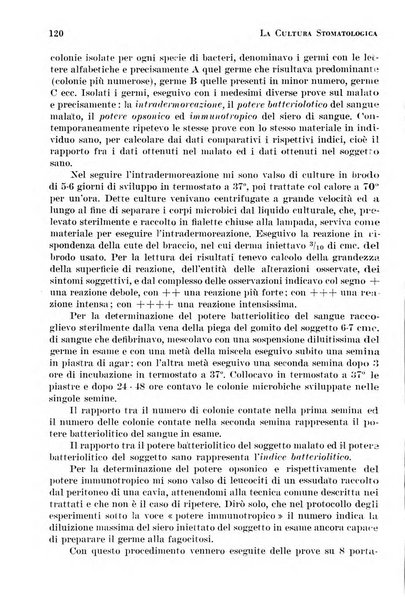 La cultura stomatologica rassegna mensile di scienza, arte, storia e problemi professionali