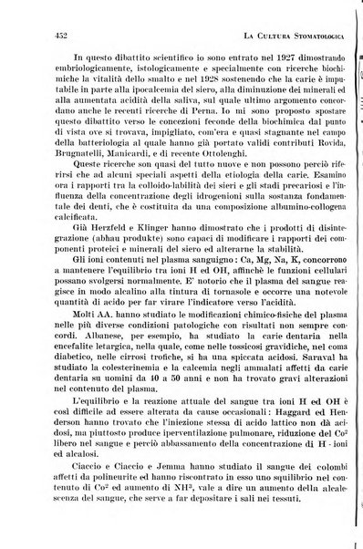 La cultura stomatologica rassegna mensile di scienza, arte, storia e problemi professionali