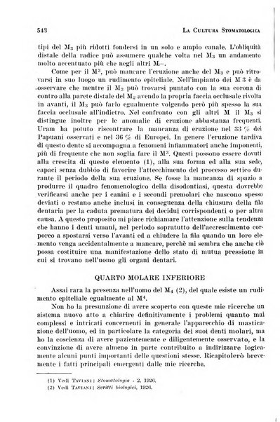 La cultura stomatologica rassegna mensile di scienza, arte, storia e problemi professionali