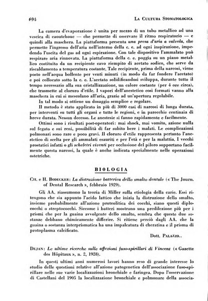 La cultura stomatologica rassegna mensile di scienza, arte, storia e problemi professionali