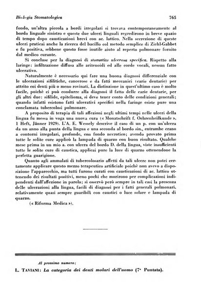 La cultura stomatologica rassegna mensile di scienza, arte, storia e problemi professionali