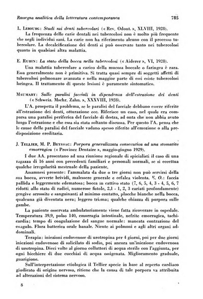 La cultura stomatologica rassegna mensile di scienza, arte, storia e problemi professionali