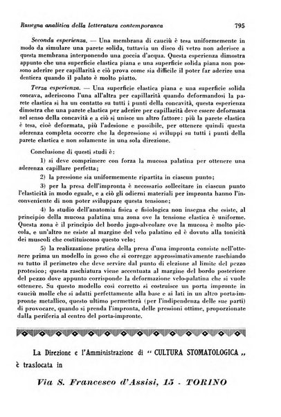 La cultura stomatologica rassegna mensile di scienza, arte, storia e problemi professionali