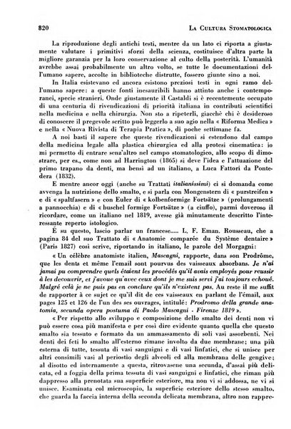 La cultura stomatologica rassegna mensile di scienza, arte, storia e problemi professionali