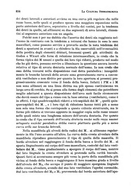 La cultura stomatologica rassegna mensile di scienza, arte, storia e problemi professionali