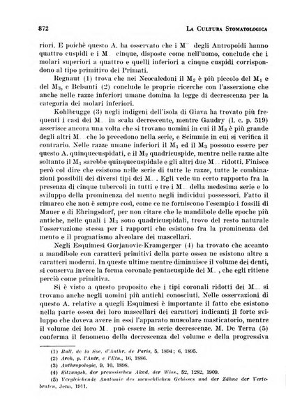 La cultura stomatologica rassegna mensile di scienza, arte, storia e problemi professionali