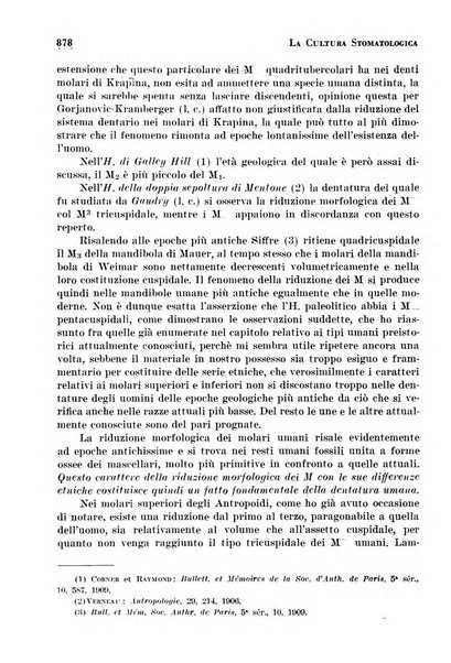 La cultura stomatologica rassegna mensile di scienza, arte, storia e problemi professionali