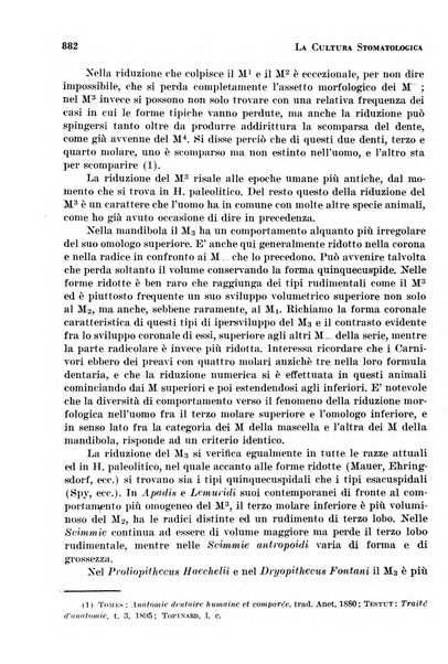 La cultura stomatologica rassegna mensile di scienza, arte, storia e problemi professionali