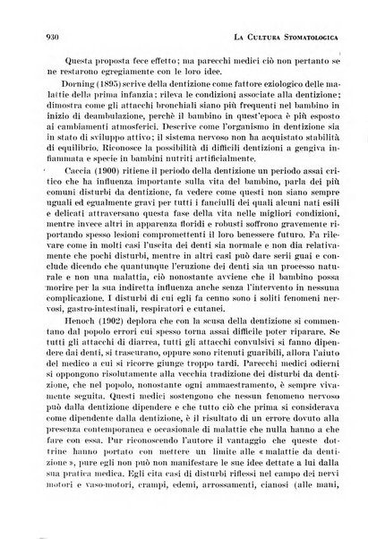 La cultura stomatologica rassegna mensile di scienza, arte, storia e problemi professionali