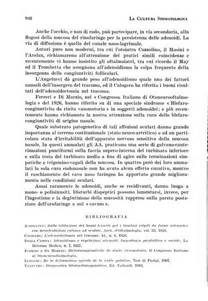 La cultura stomatologica rassegna mensile di scienza, arte, storia e problemi professionali