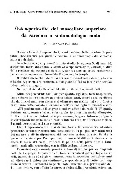 La cultura stomatologica rassegna mensile di scienza, arte, storia e problemi professionali