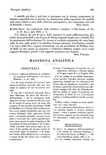 La cultura stomatologica rassegna mensile di scienza, arte, storia e problemi professionali