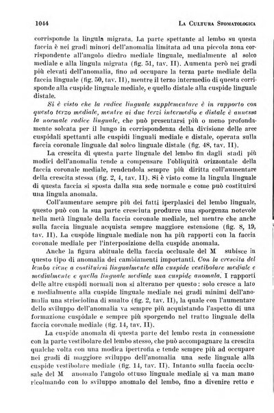 La cultura stomatologica rassegna mensile di scienza, arte, storia e problemi professionali