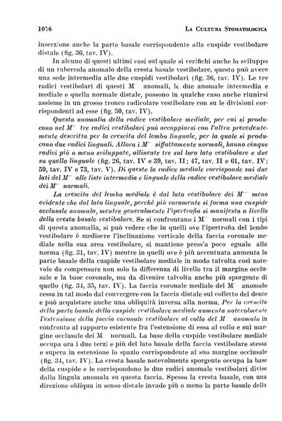 La cultura stomatologica rassegna mensile di scienza, arte, storia e problemi professionali