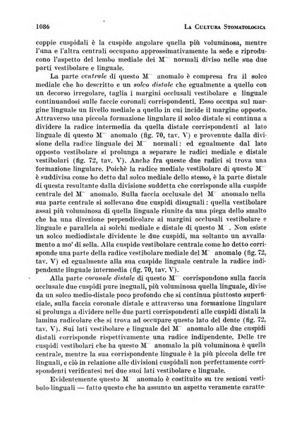 La cultura stomatologica rassegna mensile di scienza, arte, storia e problemi professionali