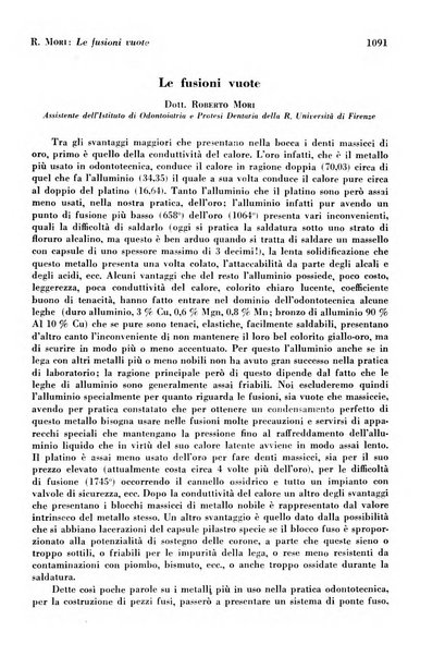 La cultura stomatologica rassegna mensile di scienza, arte, storia e problemi professionali