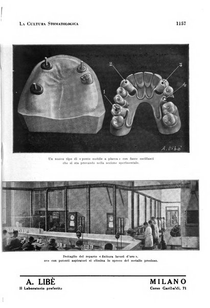 La cultura stomatologica rassegna mensile di scienza, arte, storia e problemi professionali