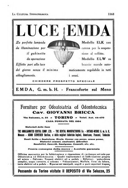 La cultura stomatologica rassegna mensile di scienza, arte, storia e problemi professionali