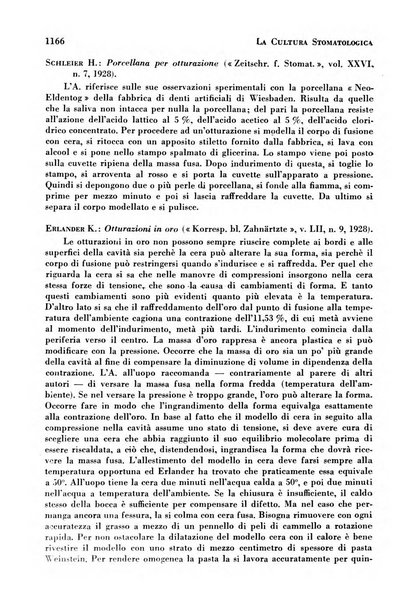 La cultura stomatologica rassegna mensile di scienza, arte, storia e problemi professionali