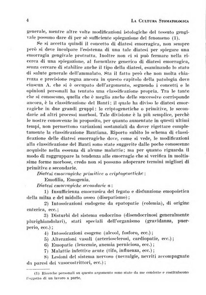 La cultura stomatologica rassegna mensile di scienza, arte, storia e problemi professionali