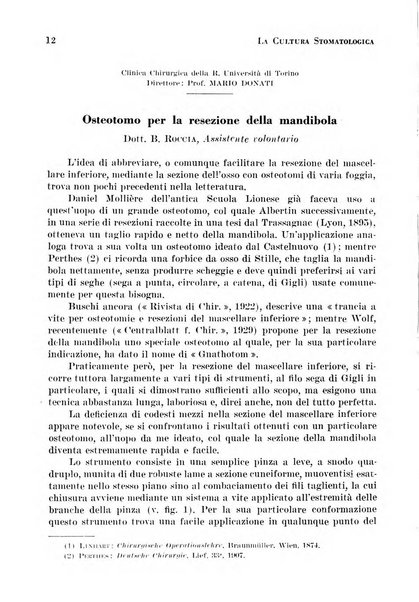 La cultura stomatologica rassegna mensile di scienza, arte, storia e problemi professionali