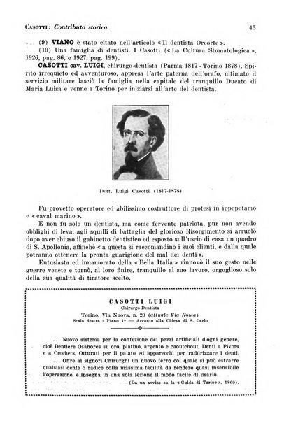 La cultura stomatologica rassegna mensile di scienza, arte, storia e problemi professionali