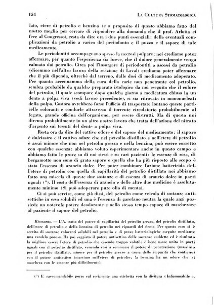 La cultura stomatologica rassegna mensile di scienza, arte, storia e problemi professionali