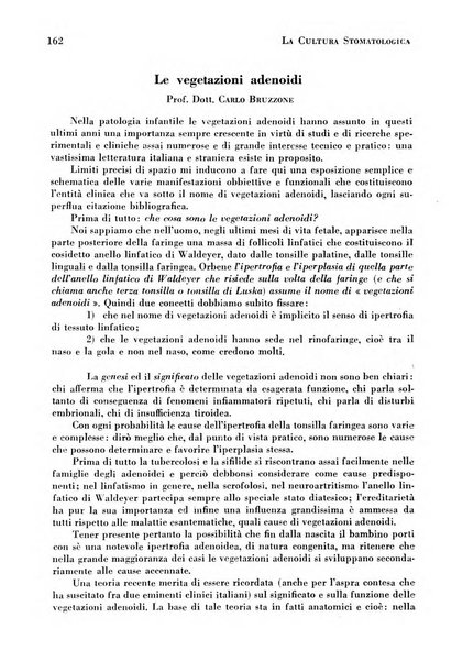 La cultura stomatologica rassegna mensile di scienza, arte, storia e problemi professionali