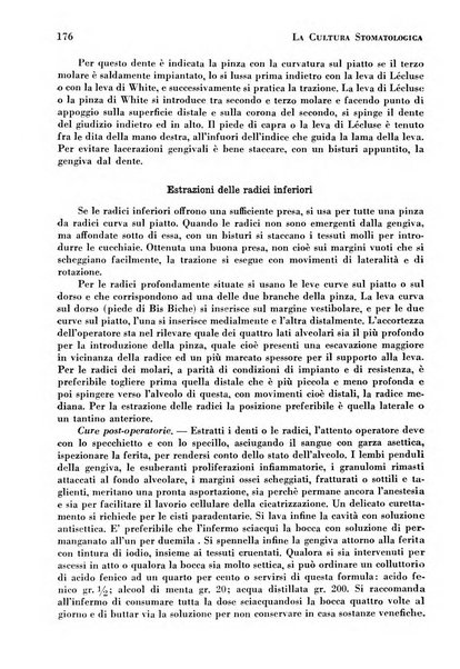 La cultura stomatologica rassegna mensile di scienza, arte, storia e problemi professionali