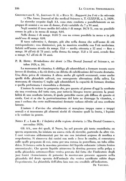 La cultura stomatologica rassegna mensile di scienza, arte, storia e problemi professionali