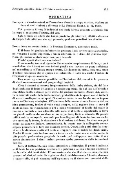 La cultura stomatologica rassegna mensile di scienza, arte, storia e problemi professionali