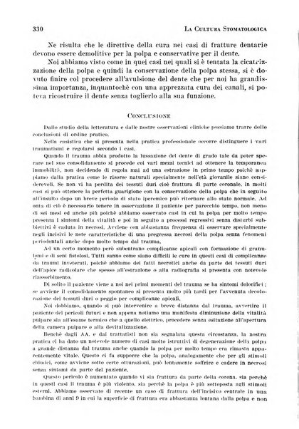 La cultura stomatologica rassegna mensile di scienza, arte, storia e problemi professionali