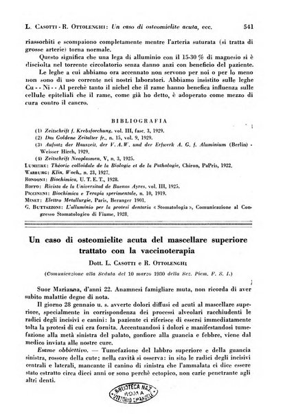 La cultura stomatologica rassegna mensile di scienza, arte, storia e problemi professionali