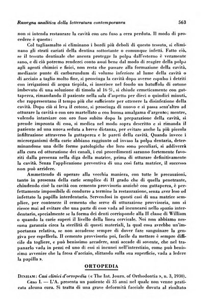 La cultura stomatologica rassegna mensile di scienza, arte, storia e problemi professionali