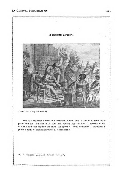 La cultura stomatologica rassegna mensile di scienza, arte, storia e problemi professionali