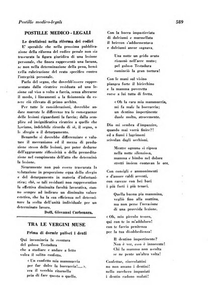 La cultura stomatologica rassegna mensile di scienza, arte, storia e problemi professionali